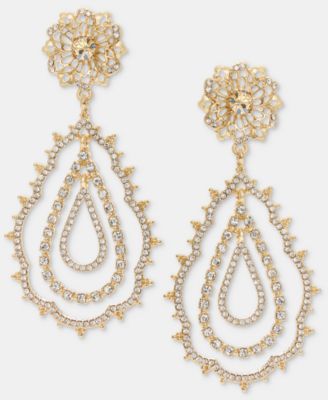 Marchesa - Crystal Flower Orbital Statement Earrings