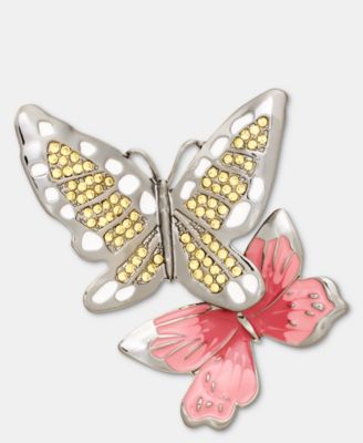 Anne Klein - Pav&eacute; Double Butterfly Pin