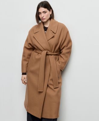 MANGO - Women's Belted Manteco Wool Coat