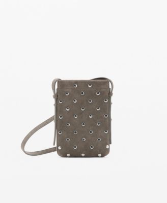 MANGO - Women's Suede Studded Mobile Case
