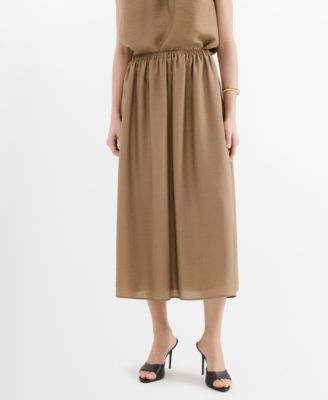 MANGO - Women's Gathered Midi Skirt