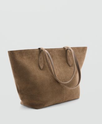 MANGO - Women's Suede Shopper Bag