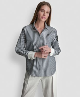 DKNY - Women's Striped Button-Down Shirt