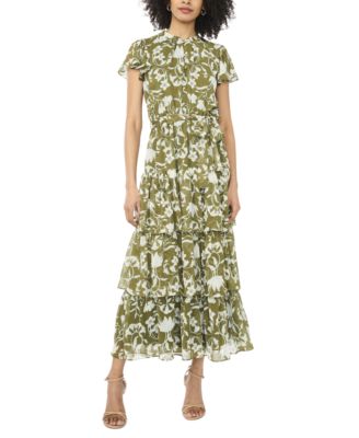 Sam & Jess - Women's Flutter-Sleeve Tiered Dress