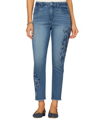 Democracy - Women's "Ab"Solution Seamless Paisley Embroidery Jeans