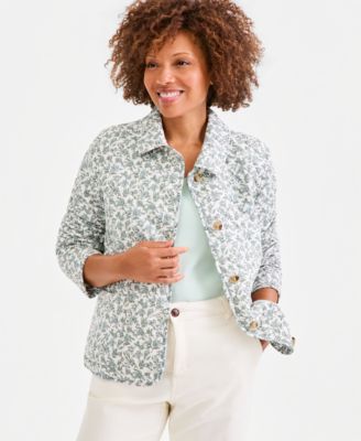 Style & Co - Women's Quilted Cotton Button-Front Jacket