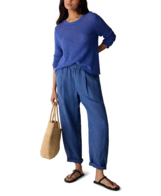 Eileen Fisher - Women's High-Waisted Pull-On Ankle Pants, Regular & Plus Size