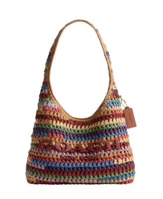 COACH - Small Weave Straw Brooklyn Hobo Bag