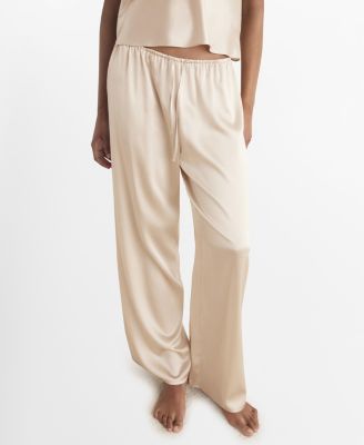 MANGO - Women's Silk Pajama Pants