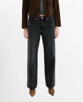 MANGO - Women's Straight Low-Waist Jeans