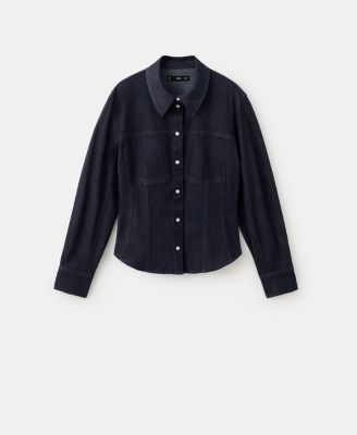 MANGO - Women's Seams Denim Shirt