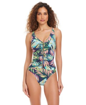 Beyond Control - Women's Front Zipper One Piece Swimsuit
