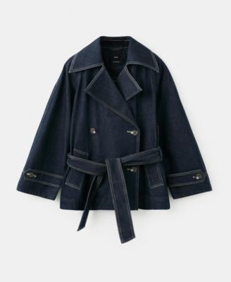 MANGO - Women's Denim Belt Trench Coat
