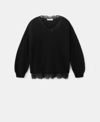MANGO - Women's Lace Knit Jumper Sweater