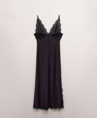 MANGO - Women's Slit Lace Dress