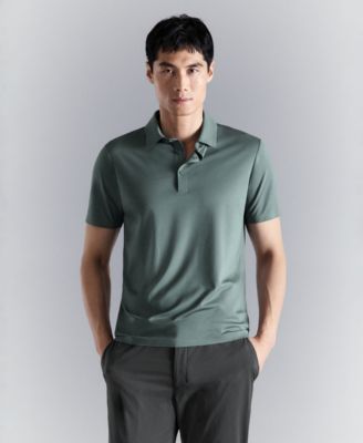 MANGO - Men's Comfort Stretch Button Polo Shirt