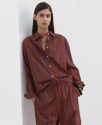 MANGO - Women's Striped Cotton Shirt