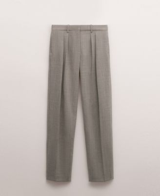 MANGO - Women's Low-Rise Wool Pants