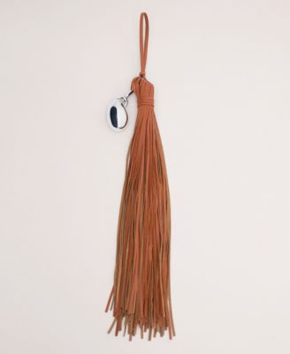MANGO - Women's Leather Tassel Keychain