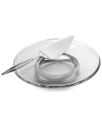 Nambé - 2-Pc. Braid Glass Cake Plate & Server Set
