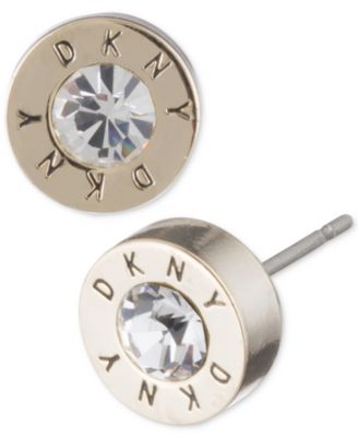 DKNY - Logo Crystal Ring Stud Earrings