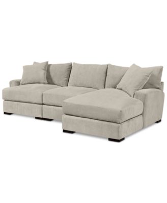CLOSEOUT! Rhyder 3-Pc. Fabric Sectional Sofa with Chaise, Created for Macy's image