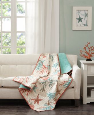 Madison Park - Pebble Beach Oversized Reversible 50" x 70" Quilted Printed Throw