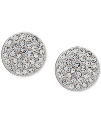 DKNY - Pav&eacute; Disc Stud Earrings
