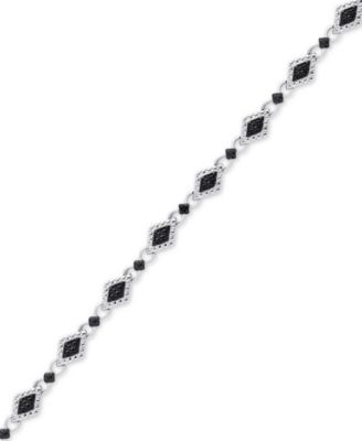 Macy's - Diamond Accent Marquise Link Bracelet in Silver-Plate
