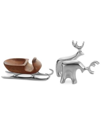 Nambé - Mini Sleigh with Reindeer 3-Pc. Set