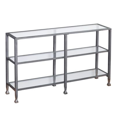 Southern Enterprises - Jaymes Metal/Glass 3-Tier Console Table/Media Stand, Quick Ship