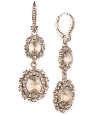 Marchesa - Gold-Tone Crystal Double Drop Earrings