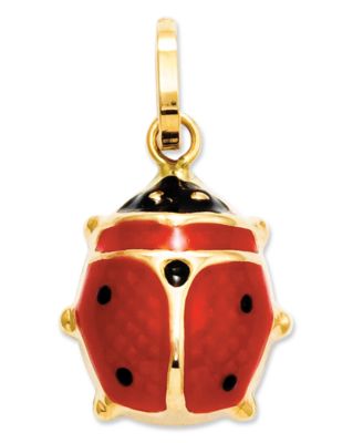 Macy's - 14k Gold Charm, Red Enamel Ladybug Charm