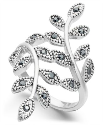 I.N.C. International Concepts - Gold-Tone Hematite Crystal Leaf Wrap Ring