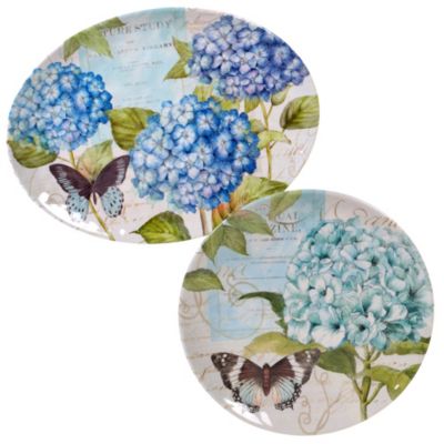 Certified International - Hydrangea Garden 2-Pc. Platter Set - Round and Oval