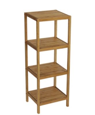 Gallerie Décor - Bamboo Natural Spa 4 Shelf Tower, Quick Ship