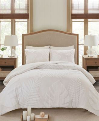 Madison Park - Bahari Tufted Cotton Chenille Palm Comforter Set