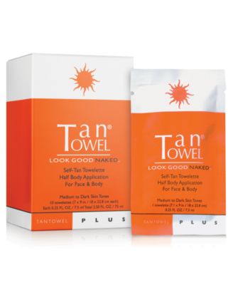TanTowel - Tan Towel Half Body Towelettes Plus, 10 pack