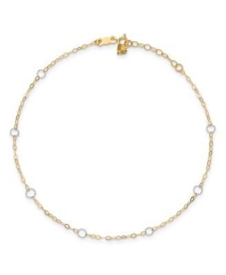 Macy's - Circle Anklet in 14k Yellow and White Gold