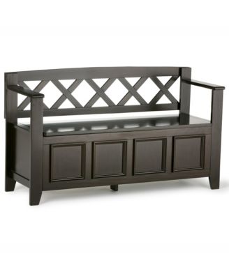 Simpli Home - Amherst Storage Bench, Quick Ship