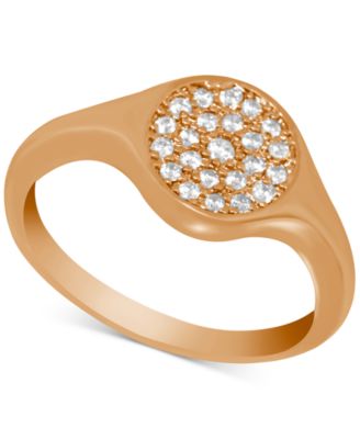 Essentials - Crystal Pav&eacute; Disc Ring in Rose Gold-Plate