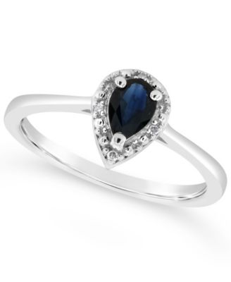 Macy's - Sapphire (3/8 ct. t.w.) and Diamond Accent Ring in Sterling Silver (Also in Ruby)