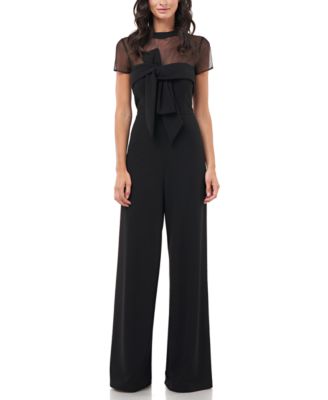 JS Collections - Illusion-Yoke Twist-Front Jumpsuit