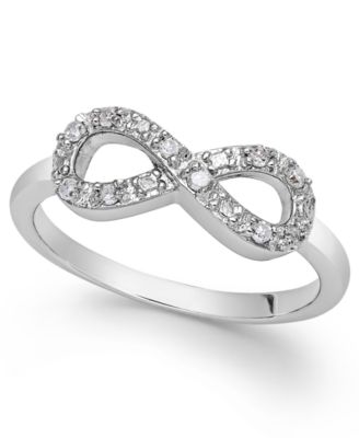 Macy's - Diamond Infinity Ring in Sterling Silver (1/10 ct. t.w.)