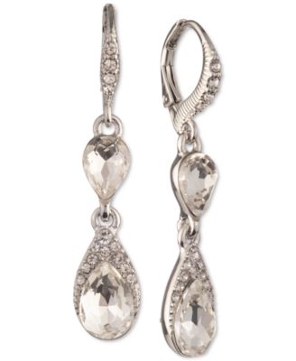 Givenchy - Pear-Shape Crystal Double Drop Earrings