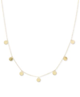 Macy's - Polished Disc Dangle 18" Statement Necklace in 10k Gold