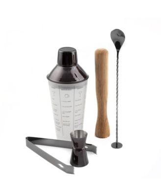 Recipe Shaker and Tools Mixology Set, 5 Pieces image