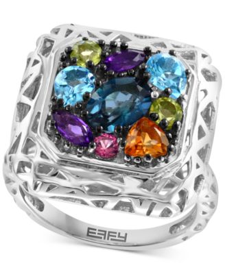 EFFY Collection - Multi-Gemstone Cluster Ring (2-1/3 ct. t.w.) in Sterling Silver