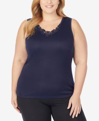 Cuddl Duds - Plus Size SofTech Venice Lace Detail Cami