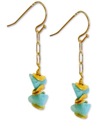 MINU Jewels - 10k Gold-Plated Amazonite Nefatari Drop Earrings